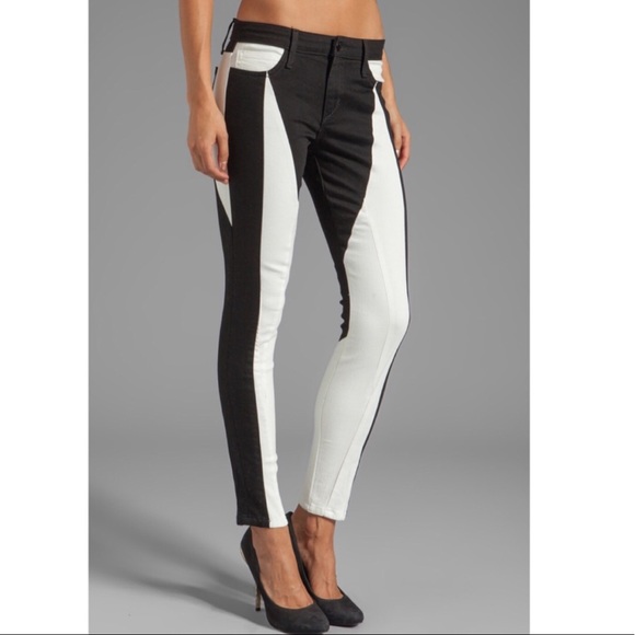 Joe's Jeans Denim - Joe's Tansy Seamstress black white colorblock Skinny Jeans